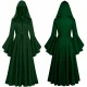 251210 Green Bell-sleeve Women's Dress