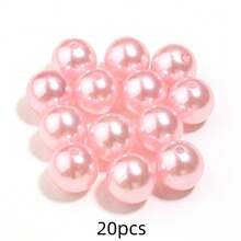 10-1000pcs 3-20mm Faux Pearl Resin Beads, Pink Round Spacer Beads, Elegant Pearl Beads For Christmas Decoration, Jewelry Making, DIY Crafts, Phone Charms, Keychains, Wholesale - Pink - View 8