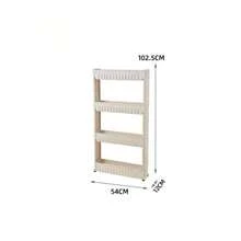 1 Set Carrito de almacenamiento rodante para el hogar, diseño hueco y transpirable, estante móvil práctico, carrito de almacenamiento de plástico portátil con ruedas giratorias, estantería de almacenamiento multifuncional de instalación rápida adecuada para el hogar, la cocina, el baño, el dormitorio, la lavandería, la oficina - Multicolor - Ver 19