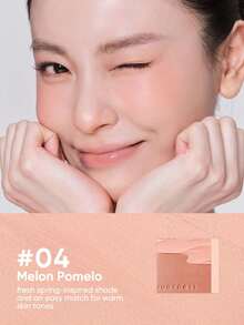 JUDYDOLL Water Satin Glow Blush, Perona Pipi Dua Warna dengan Kilau Transparan yang Mencerahkan, Riasan Alami untuk Sehari-hari - #04 Pomelo Musim Semi - View 3