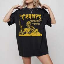 The Cramps Band Black T-Shirt UniS1ex Cotton T1EE For Women Shirt 100% Cotton Unisex T-Shirt - Premium Casual T-Shirt With Comfortable Fit - 黑色 - 查看 1