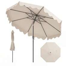 Outdoor Parasol, Stand And Base - Beige - View 1