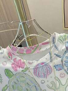 Camiseta de manga corta de ajuste ceñido con estampado digital de rayas de frutas, versátil para mujer.Camiseta con estampado de cerezas todo sobre, camiseta de cerezas, camiseta de rayas, camiseta de frutas - Blanco 3 - Ver 4