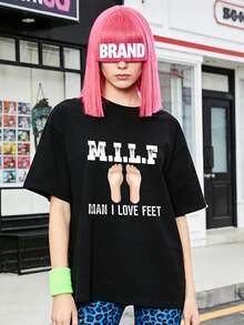 Camiseta de manga corta con cuello redondo suave y casual de verano para mujer, tops para salir, algodón, vintage, estilo callejero europeo y americano, casual deportivo, estilo unisex, estilo casual urbano, tops bonitos, Gen Z, curvas, ropa Y2K, camisetas divertidas, tops para damas, conjuntos de vacaciones para mujer, top lindo, camiseta gráfica, conjuntos de primavera, camisetas holgadas, ropa de calle retro, estilo de los 90, estilo de los 2000, subcultura, top negro, tops blancos, atuendo de fiesta de los 90. - Negro - Ver 2
