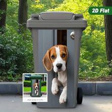 1pc Trash Can Sticker [14.57 X 32.28 Inches] Peeking Dog Design, Wall Decal Adhesive Wallpaper For Kitchen Trash Can Decor, Applicable To Trash Can, Wall, Home Decor - Style 1 - View 5