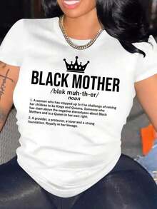 Camiseta de Mujer Oversize con Estampado de Madre - Top Casual de Manga Corta y Cuello Redondo, Diseño Atractivo de Letras y Corona, Elasticidad Media, Lavable a Máquina, Esencial para Primavera, Verano y Otoño, Ajuste Holgado y Cómodo, Camiseta de Algodón Regalo Ideal - Blanco - Ver 7