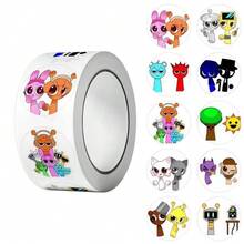 500 miếng dán cuộn Sprunki Incredibox, hình tròn nhân vật trò chơi âm nhạc, nhãn dán tự dính dùng để dán sổ lưu niệm và phong bì. - Nhiều màu - Xem 2