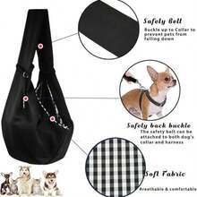 Mochila portadora ajustable y transpirable para perros y gatos, adecuada para senderismo, camping y viajes, para transportar perros y gatos pequeños, medianos y grandes, carga máxima de 15 libras, color negro - Negro - Ver 4