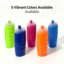 500ml 16.9oz 擠壓式運動水壺，防漏，便攜式運動水瓶，適用於健身房、跑步、騎單車、慢跑、學校運動、日常使用 - 彩色 - 查看 7