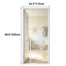 Magnetic Screen Door, Side-Opening Double-Sided Magnetic Mesh Screen Door, Anti-Mosquito Curtain, Polyester Fiber Mesh, High-Density Breathable Mesh Window, Patio Yard Fly Insect Screen Curtain, With Installation Accessories - White - White - View 16
