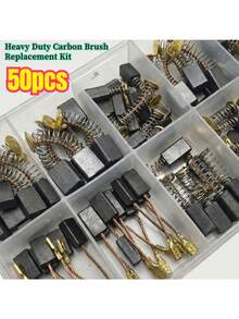 50-Piece ZUEE Heavy Duty Carbon Brush Replacement Kit With Metal Base, Suitable For Electric Drills, Sanders, Angle Grinders And Motors, Suitable For Drill And Motor Upgrades, Durable Motor Maintenance Accessories. - Carbon Brush - View 1