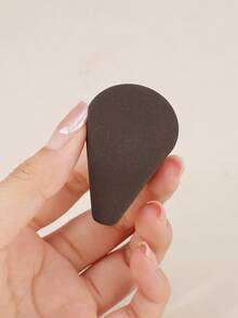 1pc Black & Brown Makeup Sponge, Soft Sponge Puff For Wet & Dry Use, Fingertip Makeup Applicator Tool - Brown - View 4