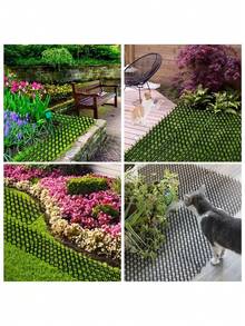 6 piezas Tapetes con púas anti-gatos para el jardín, púas de plástico disuasorias para proteger las plantas de la excavación de gatos y perros - A - Ver 12