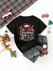 Women's Short Sleeve Basic T-Shirt Casual Creative Capybara Graphic Print Elegant T-Shirt - 黑色 6 - View 4