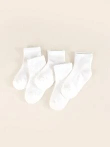 5 Pairs White Socks, Student Socks, Versatile Socks, School Socks, Princess Socks, All Season Socks, Baby Socks, Children Socks - White - View 13