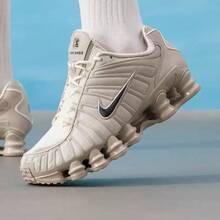 Nike Giày thể thao nam cổ thấp, thoải mái, nhẹ, có đệm khí, kiểu dáng thường ngày. - Màu be/Trắng - Xem 9