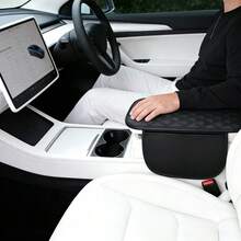 1 buc. pernă pentru cotieră auto din piele PU cu buzunar dublu de depozitare, cusătură diamantată, respirabilă și antiderapantă, protecție pentru consola centrală, fără transpirație vara, fixare elastică, instalare ușoară, accesoriu interior auto 2026 - Multicolor - Vizualizare 11