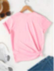 Graphic Women T‑Shirts,Women'S Pink Lobster And Blue Striped T-Shirt | White Casual Summer Beach Wear, Vertical Stripes And Wave Print, Pink Lobster Design, Short Sleeve Round Neck Top, Suitable For Vacation, Pool Party, And Daily Wear,Summer Clothes, Beach Women T-Shirts,Women's Oversized Fun Graphic T-Shirt.Ideal As A Basic Garment; Made From Soft Fabric With Excellent Drape. - Hồng - Xem 3