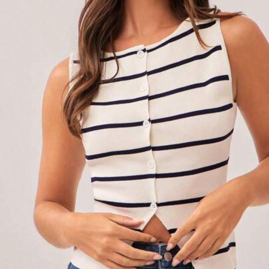Women Blouses & Shirts - Blue and White - View 1