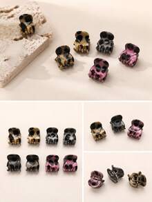 20pcs Brown Mini Hair Clips, Suitable For Women's Hairstyle Design, Can Be Used To Decorate Braids And Fluffy Bangs - Multicolor - View 4