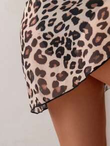 1 pieza Conjunto de pareo y falda de color café para vacaciones, moda de verano y playa - Multicolor 2 - Ver 4