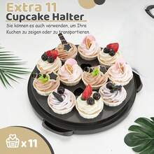 1 Pc Round 10 Inch Cake Transport Box With Lid & Carrying Handle, Cake Dome For Cakes Cupcakes Muffins - 黑色 - 查看 3
