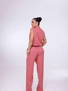 Wide-Leg Pants By Alntaria Risco Calca111114 - Watermelon Pink - View 3