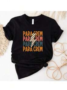 Para Crew T-Shirt, Paraprofessional Shirt, Teacher Aide Tee, Assistant Teacher Shirt, Gift Paraeducator T-Shirt, Special Education Assistant Shirt 100% Cotton woman Todo tipo de impresiones, chaqueta, camiseta de cuello redondo, casual, para oficina, para viajar, muy popular, viento deportivo, estampado/patrón, camiseta de algodón 100%, camiseta casual, cómoda, suave, transpirable The latest popular bestseller - Negro - Ver 6
