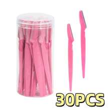 12/30pcs Standard Size Gentle Exfoliating Stainless Steel Blade Eyebrow Trimmer, Facial Hair Remover, Exfoliating Tool, Minimalist Neutral Style, Multiple Color Options (Black, Pink, Multicolor) - Multicolor - View 15