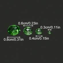 玻璃珠 綠色 刻面圓盤珠 3/4/6/8mm 散珠 用於DIY珠寶 手鍊 項鍊 手工藝, DIY珠寶珠子 - 扁平多面珠子 - 查看 4