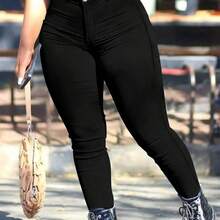 Plus Size Women's Black Skinny Jeans - Multicolor - Ver 2