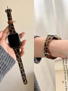 1条马蹄形表扣真皮表带，兼容42mm、38mm、40mm、41mm、44mm、45mm、46mm、49mm的Ultra2、Ultra SE2、SE 11、10、9、8、7、6、5、4、3、2、1系列智能手表，时尚智能手表替换表带，男女皆宜，可作为学生返校礼物 - 彩色 - 查看 5