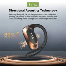 HTC NE35 Bluetooth 6.0 AI Translation Earphone, OWS Sports Wireless Earbuds dengan Mikrofon, Desain Pengait Telinga Ultra Ringan yang Nyaman, Rose Gold - View 8