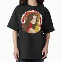 Angel Kelly Oversized T-ShirtShirt For Women Camiseta 100% Algodón Unisex - Playera Casual Premium de Corte Cómodo - Negro - Ver 1