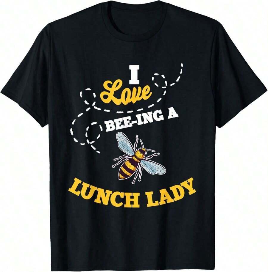 GiftGiftLunch Camiseta de Trabajadora de Cafetería con Moño Desordenado SoftSoft - Negro 4 - Ver 1