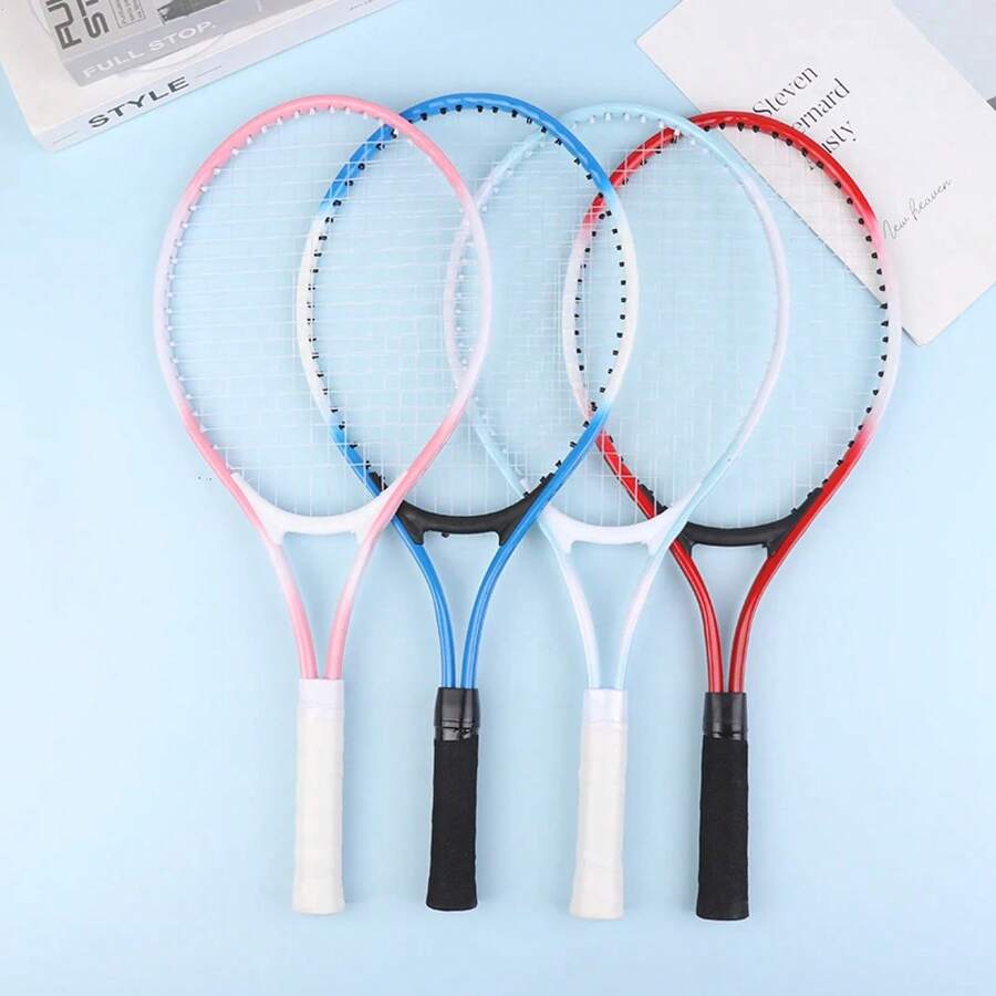 Raqueta de tenis para niños, raqueta de tenis profesional para entrenamiento, interactiva para padres e hijos, a prueba de golpes, para principiantes, unisex, 1 ud. - Rosa - Ver 1