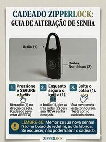 Cadeado Senha Segredo Armário Academia Mala Mochila + Seguro - A - Visão 2