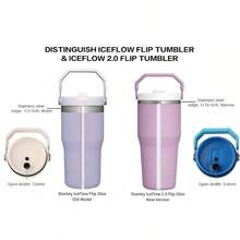 Straws ONLY Compatible With 20oz IceFlow Flip Tumbler (Old Model) - Not IceFlow 2.0 Flip 20oz - Accessories Set Includes 6 Hard Straws+ 1 Cleaning Brush - 20盎司(舊款) - 查看 6