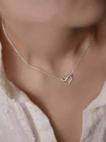 1pc Cubic Zirconia Necklace Pendant, Suitable For Teenage Girls Daily Decoration, Party Wear, Birthday Gift - 4# - View 2