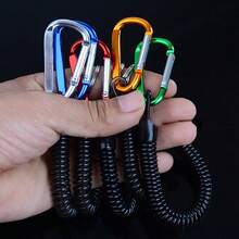 Durable Anti-Lost Retractable Elastic Rope Spring Safety Lanyard Key Chain Tactical Portable Fishing Cord Accessories - Multicolor - View 11