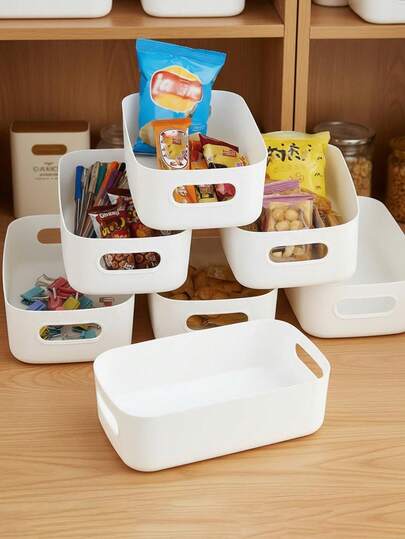 10 piezas Cajas de almacenamiento de plástico multifuncionales, organizador de escritorio, almacenamiento de papelería y control remoto, almacenamiento de cajones, almacenamiento de gabinete de cocina, cajas de almacenamiento multiusos, cajas de almacenamiento de cosméticos, cajas de almacenamiento de baño y artículos de ducha, adecuadas para el hogar, la oficina, el escritorio, los bocadillos, los cosméticos, la cocina, el baño, el dormitorio, la sala de estar, la residencia estudiantil, mini papelera