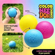 Schylling Color Change Stress Ball 2.5 Inch, 1 Pack Super Soft Squishy Squeeze Toy, Mood Changing Fidget Toy For Anxiety Relief, Camping Gear & Outdoor Fun - 彩色 - 查看 2