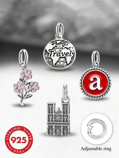 1 chiếc mặt dây chuyền hình thỏ hoa mùa xuân bằng bạc sterling 925 độc đáo, tối giản, quà tặng trang sức tinh tế tự làm cho nam và nữ.