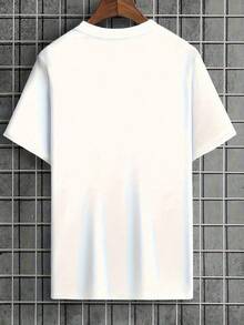 Camiseta unisex estampada, 100% algodón, corte holgado, diseño informal, perfecta para vacaciones de verano en la playa, uso diario informal y estilo urbano,camisetas para hombre,playeras - Blanco - Ver 2