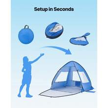 Beach Tent Sun Shelter For 2 Person, UPF 50+ Protection, Portable Sun Shade Canopy With Carrying Bag & Sand Pockets, Lightweight And Easy Setup Beach Umbrella For Camping Fishing Outdoor Picnic - for 2 Person, Sand Pockets - 查看 3