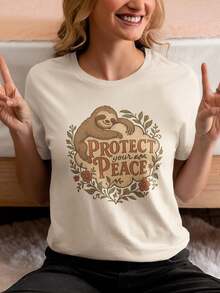 Protege tu paz S1Hirt R oth M1ental Health T1EE, NaturE1core SC1Are T1S1Hirt - Blanco - Ver 2