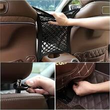 3-Layer Car Storage Mesh Bag, Car Seat Storage Net Organizer, Pet Barrier Net To Prevent Pets Jumping, Pet Safety Guard, Easy Installation, Durable Structure, Scratch-Resistant, Ensures Pet Travel Safety, Car Seat Elastic Storage Net, Easy-To-Install Car Interior Accessory - A - View 3