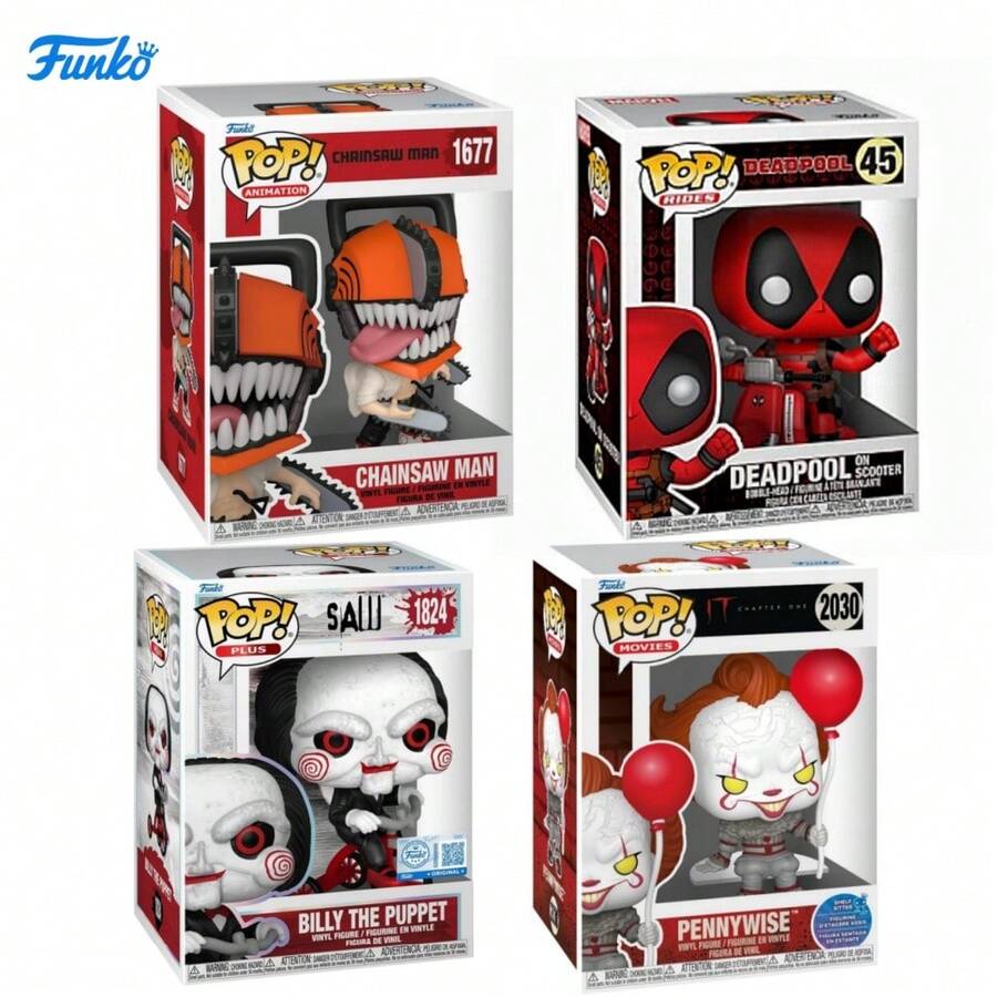 Funko POP Rides: Deadpool - Deadpool & Scooter, CSM - Chainsaw Man W/CH (BD), IT2 S3 - Pennywise (Duduk) - Ide Hadiah - Merchandise Resmi - Penggemar Olahraga - Figur Model untuk Kolektor - MultiWarna - View 1