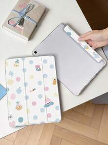 1 件彩色波点字母彩绘平板电脑保护套，兼容 iPad Mini 4/5/6/7、Air、9.7/10.2/10.5、Air 4/5、Pro 11 英寸（第十代）、Air 第八代（11 英寸）2026、Galaxy Tab A8 10.5 英寸 2022，带笔槽、三折支架、TPU 软边保护、磁吸式睡眠/唤醒功能，时尚/创意/趣味/个性化/可爱设计 - 彩色 - 查看 3