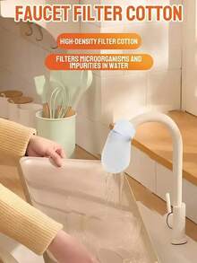Filter Air Keran Rumah Universal dengan Kantong Kapas, Filter Pemurni Air Keran Sekali Pakai untuk Menghilangkan Karat, Endapan, dan Kotoran, Pemasangan Mudah, Anti Bocor, Cocok untuk Semua Keran Dapur dan Kamar Mandi - MultiWarna - View 9
